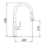 Specifications for Arcisan AR01253 Gooseneck Kitchen Mixer with 2 Jet spray